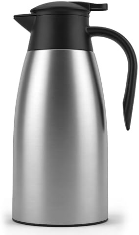 Homshsjhkis 2 Litros Jarra Cafe, Termo de Agua Caliente, Hervidores al Vacío Aislados, Se Mantiene Caliente Durante 24 Horas, Termo Grande para Café, Té, Agua, Bebida, Jugo, Jarra Caliente