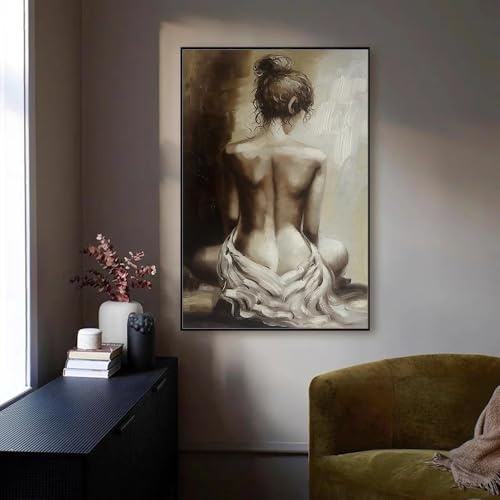 LIMAIDUO Akt-Ölgemälde auf Leinwand, abstrakte Wandkunst, Bilder für modernes Wohnzimmer, Heimdekoration (40x60cm/Rahmenlos)