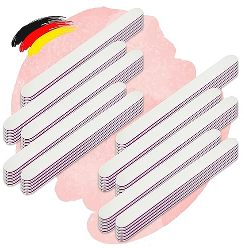 ND24 NailDesign® Nagelfeilen für Gelnägel und Naturnägel 50er Set – Grobe 80/80 Profi Feilen für Nägel – Hochwertige Feile für Nageldesign & Modellage – Professionelle Nagel Feilen gerade