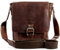 STOKED Umhängetasche NATHAN - Ledertasche mit Schultergurt klein - Schultertasche echt Leder braun-cognac