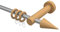 Interdeco Gardinenstange aus Metall/Holz in Chrom matt/Buche 16 mm Ø Adrian Holly, 480 cm