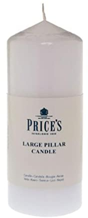 Price's Candles - 6 White Pillar Candles - Quality White Wax - Smokeless Burn - Unscented - Slow Burning - Non-Drip - Multi-Purpose - Ideal for All Occasions