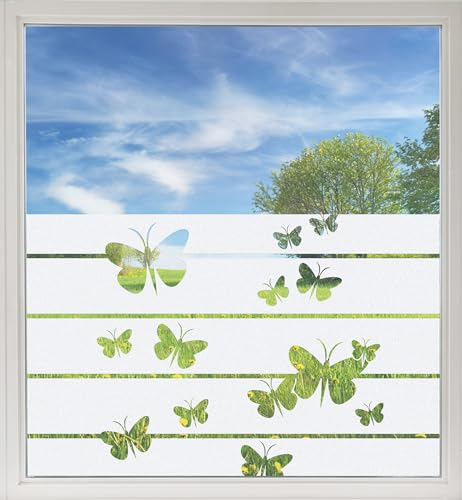 GRAZDesign Sichtschutzdekor Milchglasfolie Fensterfolie für Badezimmer Schmetterlinge Deko / 90x57cm