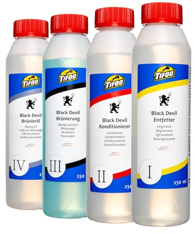 Pavonador kit (4 x 250 ml) - Concentrado de pavonado frío de inmersión