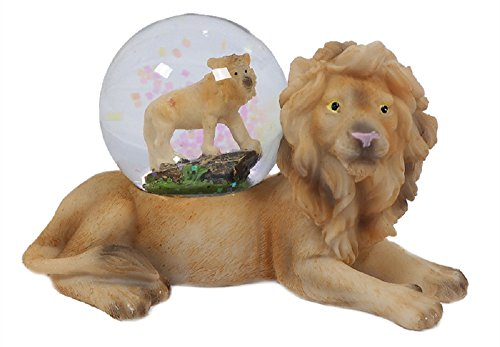 PIA International Glitzerkugel Löwe liegend, Schneekugel Tier Tiere Vogel Vögel Schneekugeln Raubkatze
