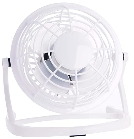 REY Mini Ventilador USB Portátil Sobremesa Silencioso Giratorio Ordenador Color Blanco