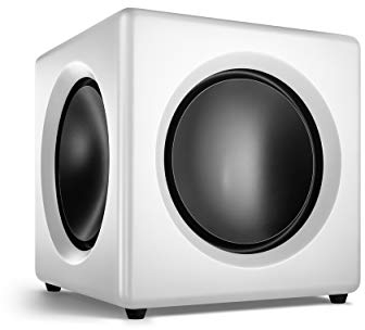 Wavemaster 66401 Fusion - Aktiver Subwoofer (125 Watt) mit eingebautem Class-D-Verstärker, universell einsetzbar - optimiert für 2.0 Lautsprechersysteme Soft Weiß