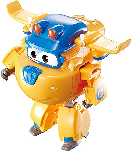 Super Wings EU730212 Transforming Construction Donnie Spielflugzeug und Roboterfigur Verwandelbarer Roboter aus der Zeichentrickserie Spielzeug für Kinder ab 3 Jahren – 12 cm, Multicolore, One Size