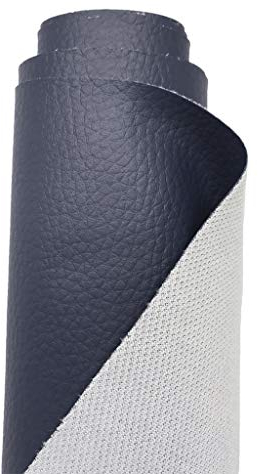 A-Express Premium Gekörnt Wasserdicht Kunstleder Gekörnt Lederimitat Texturiert Lederstoff Meterware - 200cm x 140cm (Dunkelblau)