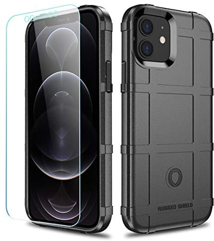 LABILUS iPhone 12 Case, iPhone 12 Pro Case, (Rugged Shield Series) TPU Thick Solid Armor Tactical Protective Cover Case for iPhone 12/12 Pro (6.1 inch) - Dark Black