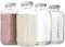 Lot de 2 bouteilles de lait carrées en verre avec couvercles hermétiques en plastique - Style vintage - Réutilisable - Pour lait, yaourt, smoothies, kéfir, kombucha et eau - 950 ml