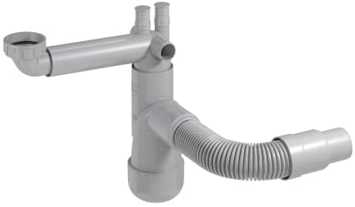 PREVEX Flexloc Universal-Platzspar-Siphon für Küchenspüle, flexibles Ablaufrohr | aus recyceltem Kunststoff