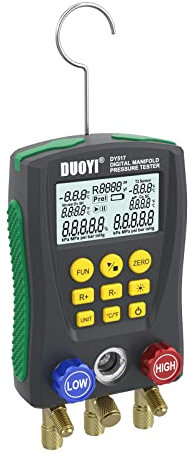 AUTOAND Refrigeration Digital Manifold Gauge Tool for Air Conditioning HVAC System Vacuum Pressure Leak Tester