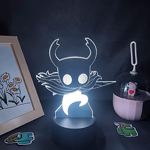 althiqahkey Hot Game Hollow Knights LED Night Light 3D illusion Nightlights Anime Lamp Troupe Master Grimm 3D Visual Light Home DecorationTouch Remote Lamp 16 Color Change Lighting