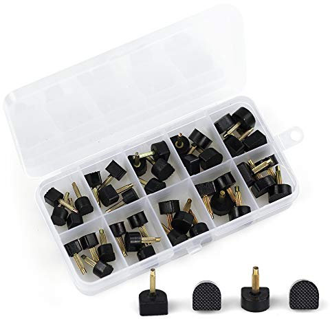 High Heel Tips Replacement kit, Black Taps Caps Replacement Repair, U-Shape Dowels 20 Pairs Nail Pin 2.4mm 3.0mm with Size 8 * 8mm 9 * 9mm 10 * 10mm 11 * 11mm 12 * 12mm