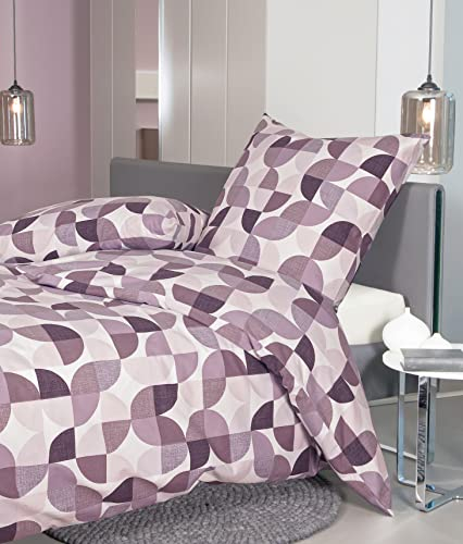 Janine Feinbiber Bettwäsche Davos 155x220 Retro Beere Mauve 65121-05