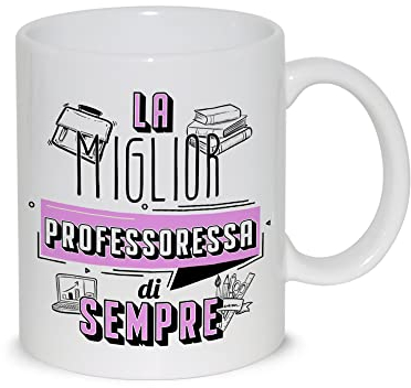 thedifferent Tazza Colazione Latte thè Mug Relax con grafica - La miglior Professoressa di sempre - idea regalo Compleanno Natale Amica Mamma Nonna Sorella Zia