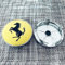EQEEN 4 Pcs Hub Centre ​Caps, FüR Ferrari 60MM Mittelrad-Nabenkappen Mit Auto-Logo, wasserdichte, VerschleißFesteauto Raddekoration RostschutzzubehöR,Yellow