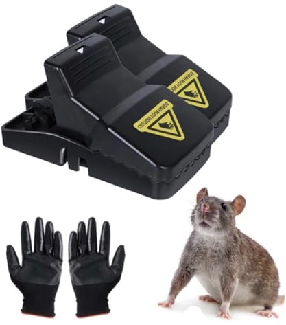 BATUUTAH XXL 21 cm Rat Traps - 2 Pack Extra-Large Heavy Duty Snap Traps, Reusable with Strong Mechanism for Indoor & Outdoor Rodent Control