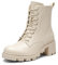 DREAM PAIRS Stivali Donna con Tacco Grosso, Stivaletti Biker Autunno Invernali, Scarpe Fashion, Size 41.5, Beige, SDAB2317W