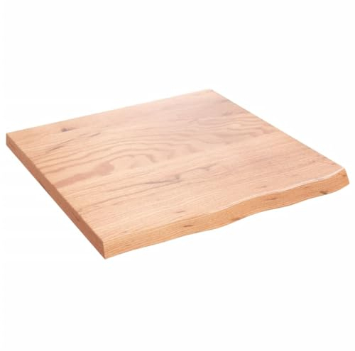 vidaXL Étagère Murale, Dessus de Table avec Bord Vivant, Tablette Suspendue Flottante, Rustique, Marron Clair Bois Chêne Massif Traité