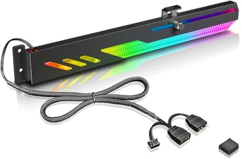 Yunseity GPU Support Bracket, Multi Interface Design Graphics Card GPU Brace Support, 5V 3 Pin GPU Stand Colorful RGB Video Card Holder Bracket(Black)