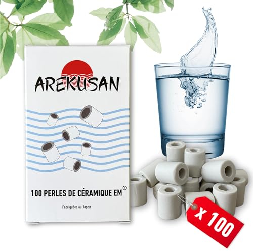 100 Perles de céramique EM Grises | Filtration naturelle de l'eau du robinet | Purificateur et filtre calcaire, chlore pour lave linge, lave vaisselle, aquariums, machine à café, bouilloire, carafe