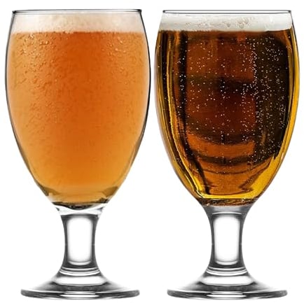 LAV Verres à Bière de Luxe Pint, 590ml Verre a Biere, Lot de 6, 100% SANS PLOMB, Verres à Bière Artisanale, Verres a Bieres IPA, Verres à Pied pour la Bière, Verres Belges pour la Bière