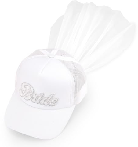 xo, Fetti Trucker-Hut für die Braut, Junggesellinnenabschied, Dekoration, weiß, Geschenk für die zukünftige Braut, Verlobungsfeier, coole Braut, Weiß / Pink, Einheitsgröße