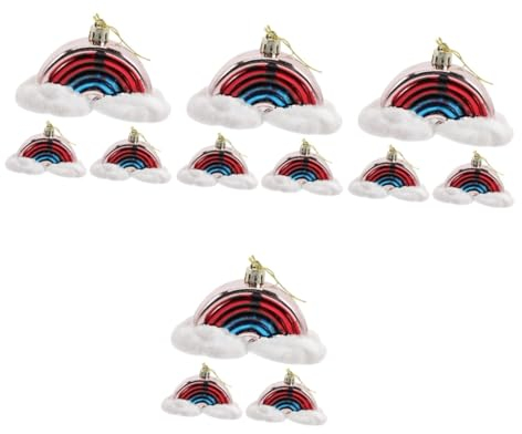 Warmhm 12 STK Feiertagsdekorationen Weihnachtsdekorationen Regenbogen hängende Verzierung heim Wohnkultur Christbaumschmuck Regenbogen-Dekor für Party Partyschmuck Weihnachtsbaum Anhänger