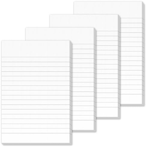 Notizblock A6 Liniert Abreißbar 4 Stück Notizblöcke A6 Blanko Schreibblock Liniert A6 Notizblöcke Kariert Kleiner Din A6 Schreibblock Liniert Mini Notizzettel Block Din A6 Notizblock 50 Blatt/Buch