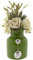 CERÁMICA ESPAÑA | Jarrón Decorativo | Jarrón de Barro | Jarrón cerámica | Jarrón Flores | Florero | Plumero decoración | Jarrón para Flores Verde Claro - Modelo D06 | 15x15x20 cm