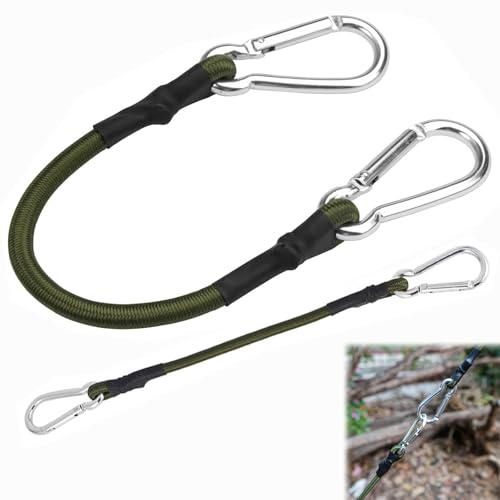 Tendeurs Elastique avec Mousqueton,2 Cordons élastiques Robustes,30cm Cordon Élastique avec Mousqueton,Corde de Bagage Elastique,Sangles Élastiques Robuste avec Crochets,pour Camping,Bagages,Voyages