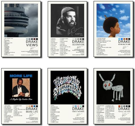 NebulaNova Musikalbum-Poster, Motiv: Drake Sänger, Poster, Schlafzimmer, Dekoration, Landschaft, Büro, Raumdekoration, Geschenk, ungerahmt, 20 x 30 cm