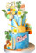 ZXSWEET Summer Beach Cake Topper with Palm Trees Leaves Balls Flowers Surfboards Happy Birthday Cake Decorations for Hawaii Beach Pool Theme Birthday Party Supplies