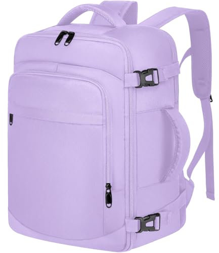 ENZOSUM Borse da Cabina per Ryanair 40x20x25 Bagaglio a Mano Zaino Borsa Zaino da Viaggio Zaino Casual per laptop da 14 pollici per scuola,Viola chiaro