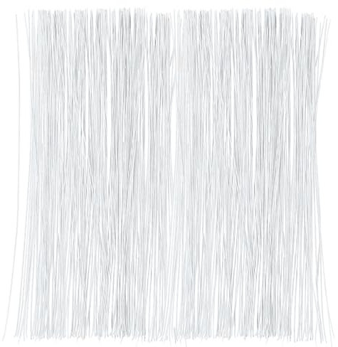 VURYAPI 100 Pezzi Stelo Filo Floreale Fiori Fioristi 14 Pollici 26 Filo di Misura Campione 0.5 mm (Bianco)