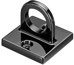 Black Rope Stanchion Wall Plate Pad Eye Plate U Shaped Hooks Metal Ceiling Hooks Wall Mounted Loop Hardware Ring Hooks for Hanging Ropes Theaters Exhibitions Hotels Festivals Concerts Crowd Control