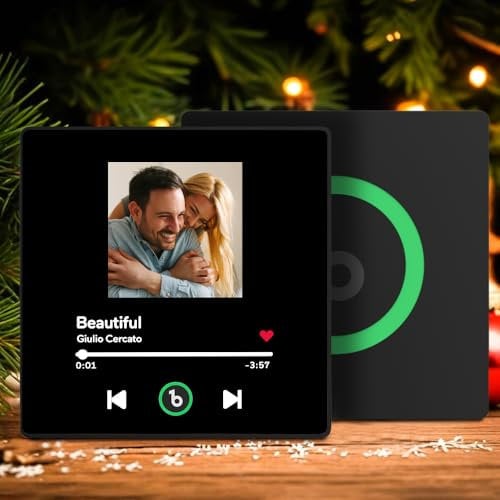 Custom Music Fridge Magnet Personalised Spotify Plaque Magnet That Can Play Songs Customized Photo Album Refrigerator Magnets Gifts for Thanksgiving Christmas for Music Lovers Couples Mom and Dad