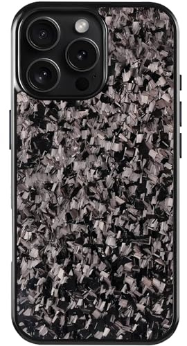 Forged Carbon Fiber Phone Case, All-Inclusive Magnetic Anti-Fall Protective Phone Case for iPhone 16 15 14 13 12 11 Pro Max Plus, Support Wireless Charging (Black, for iPhone 12ProMax)