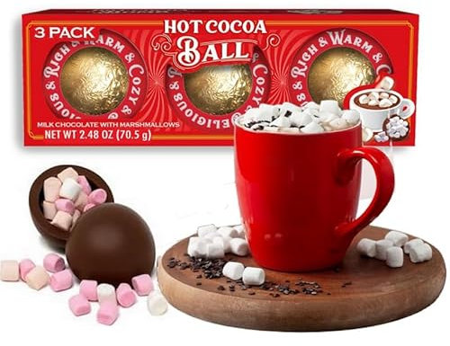 Bombes au Chocolat et ses Chamallow Marshmallow à faire fondre dans une tasse de café ou chocolat chaud. Coffret Gourmand et original - Boules de chocolat pour café et chocolat chaud