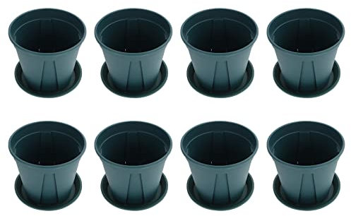 Happyyami Set da Giardinaggio 8 Vasi di Drenaggio da 150 Galloni Vasi da Vivaio Adatti per Piccoli Fiori Ed Erbe Aromatiche