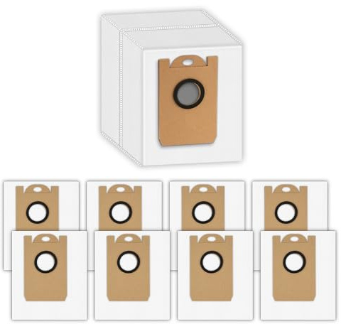 (9 Pièces) T20 + Sacs à Poussière de Remplacement Compatibles Avec Airrobo T20+/ T25+/ T25+C/ T30+/ GT21 Robotic Awayer, kit d'accessoires, Grande Capacité, Sacs Jetables
