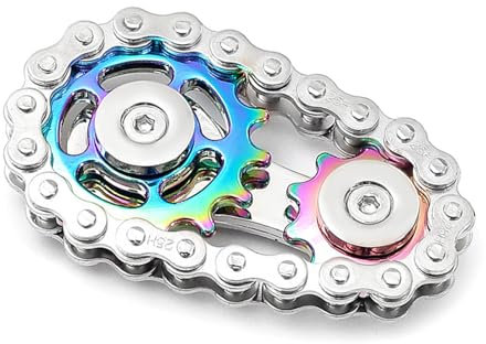 Chain Gear Fidget Spinner Zinklegierung Hand Finger Spinner Metall Kettenrad Kette Fidget Spielzeug Für Kinder Erwachsene Kinetische Schreibtisch Spielzeug Neuheit Hand Finger Spinner Für Anti-Angst