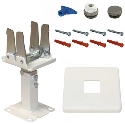 Jabema Standkonsole für Flachheizkörper und 1x 1/2 Zoll Stopfenset, Abstand der Heizplatten 88 mm, Standfuß Standfüße, Heizkörper Halterung Befestigung Aufhängung Konsole