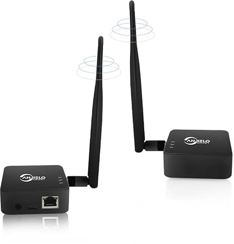 Bridge wireless da 2,4 GHz point-to-point ponte WiFi esterno (portata 1 km), ideale per connessioni PtP/PtMP con antenna ad alto guadagno, adattatore Type-C, 2 porte Ethernet RJ45 (confezione da 2