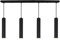 Alpinaluz Lámpara Colgante Lineal Negra 4 Luces – Estilo Moderno y Minimalista – Tubos de Aluminio 30 cm – Portalámparas GU10 – Cable de Tela Ajustable – Barra 100 cm para Cocina o Comedor