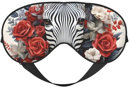 Augenmaske zum Schlafen, Rose Zebra Schlafmaske mit verstellbarem Riemen
