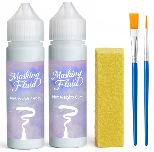 1DFAUL 120ml Masking Fluid for Art Watercolor Painting, Easy Peel-Off(Blue)