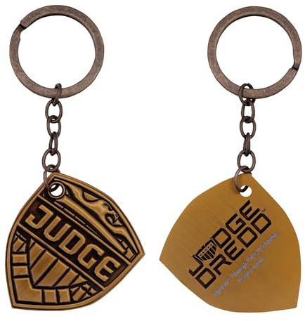FaNaTtik 2000 AD Judge Dredd Limited Edition Metal Badge Keyring – Official Collectible Metal Keychain for Fans & Collectors